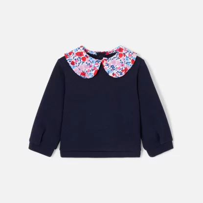 Džemper za djevojčice s ovratnikom od Liberty tkanine