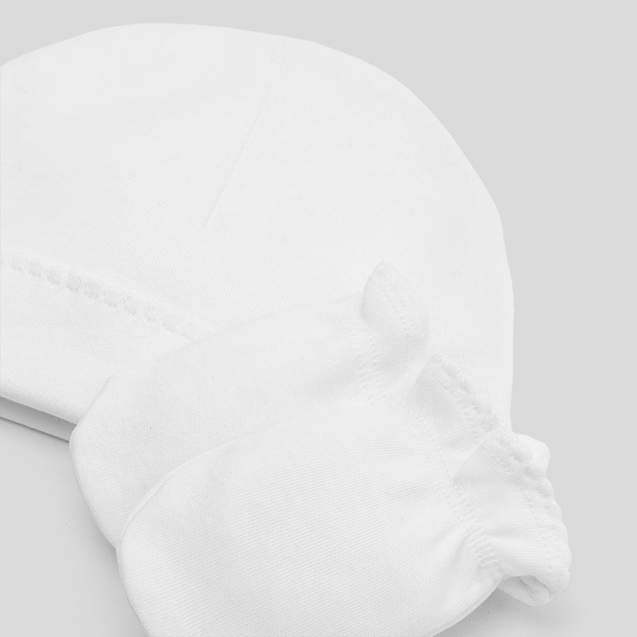 Komplet sa šeširom i rukavicama za bebe