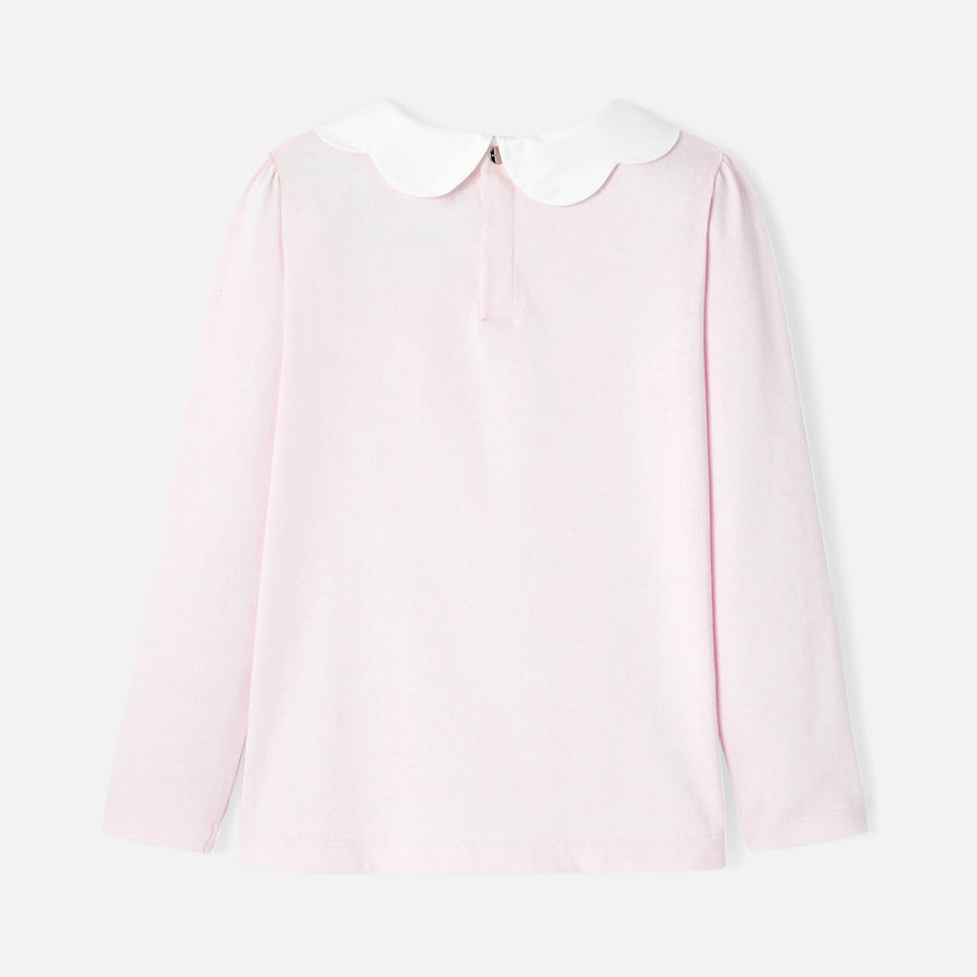 Majica kratkih rukava s valovitim ovratnikom za djevojčice