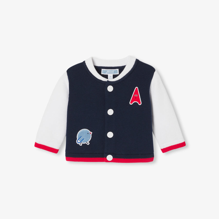 Kardigan u varsity stilu za bebe dječake