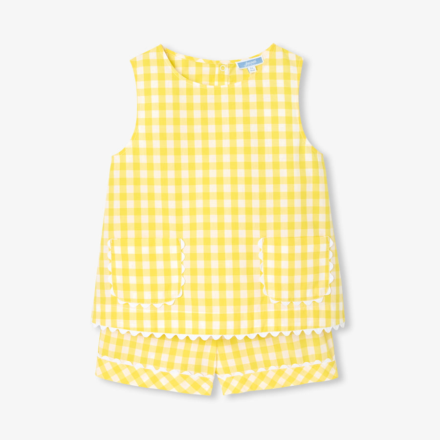 Kratka gingham pidžama za djevojčice