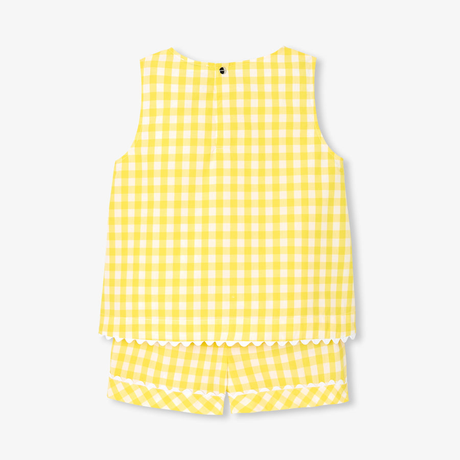 Kratka gingham pidžama za djevojčice