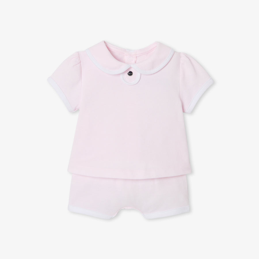 Komplet od pamučnog piqué materijala za bebe djevojčice