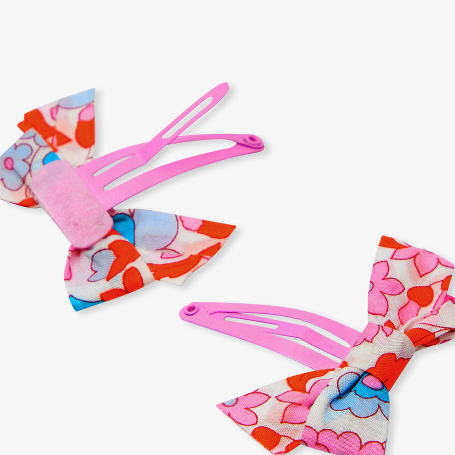 Duo od ukosnica s mašnom od Liberty tkanine za djevojčice