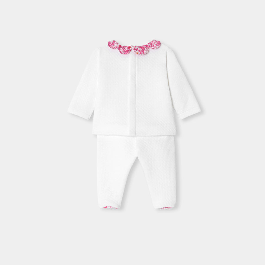 Udobni komplet od dvostrano pletenog džerseja za bebe djevojčice