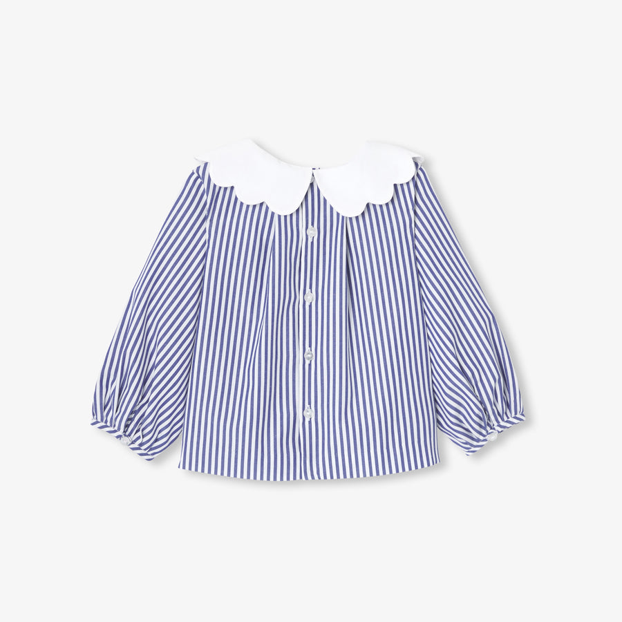 Bluza od prugastog popelina za bebe djevojčice