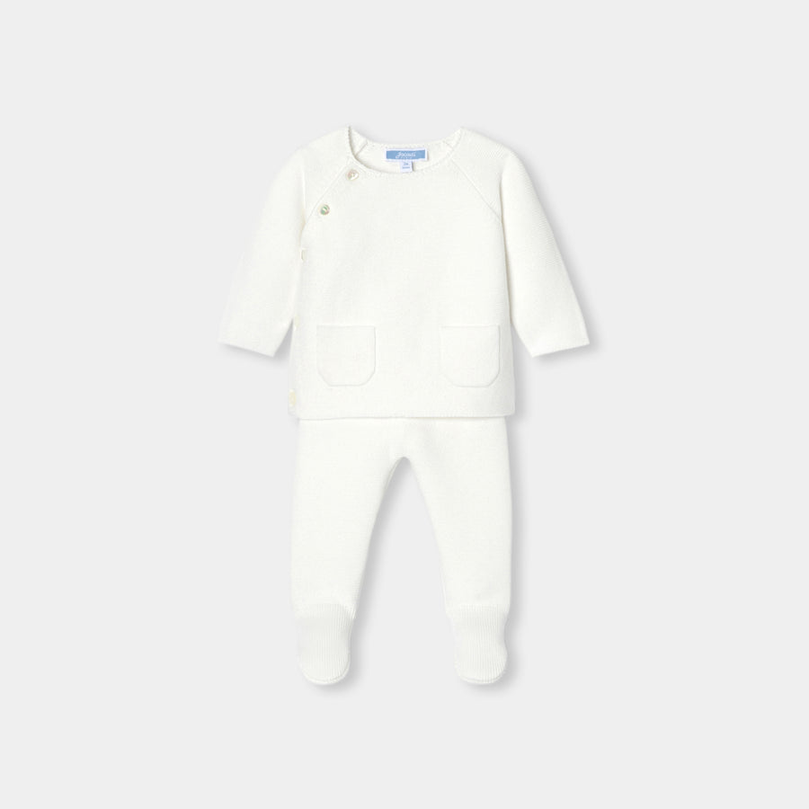 Pamučni komplet s garter stitch uzorkom za bebe