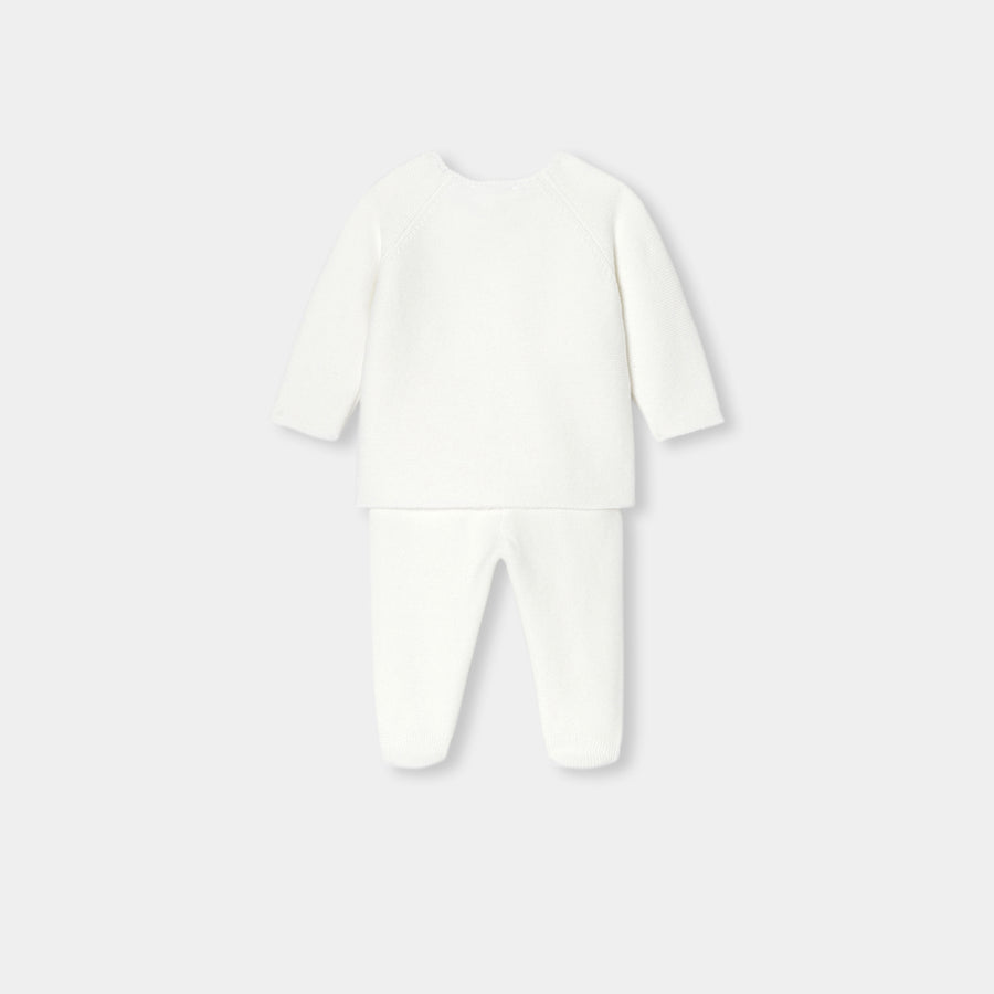 Pamučni komplet s garter stitch uzorkom za bebe