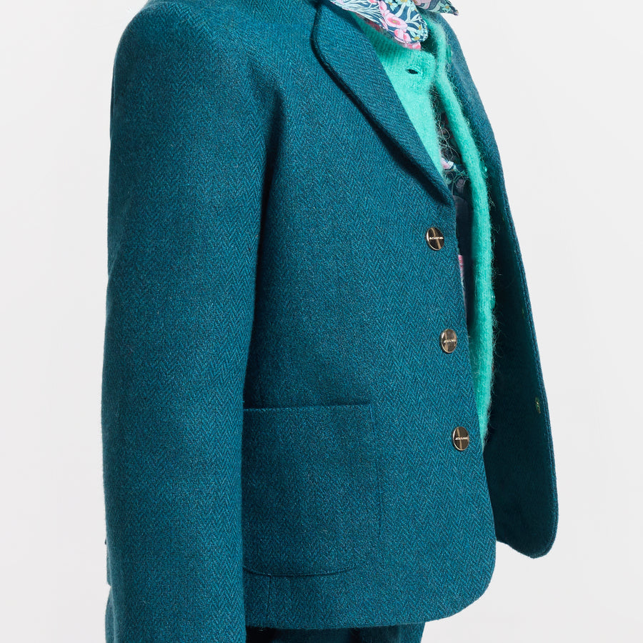 Sako s uzorkom riblje kosti za djevojčice