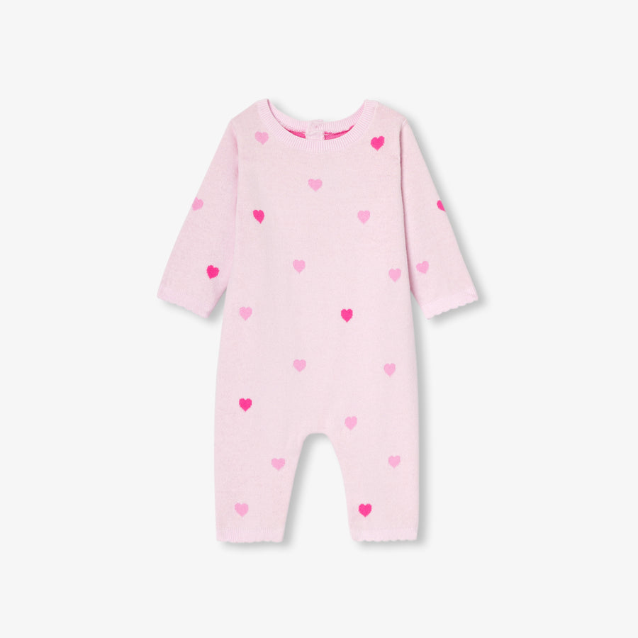 Pleteni kombinezon s uzorkom srca za bebe djevojčice