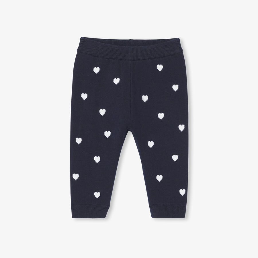 Pletene hlače s motivom srca za bebe djevojčice