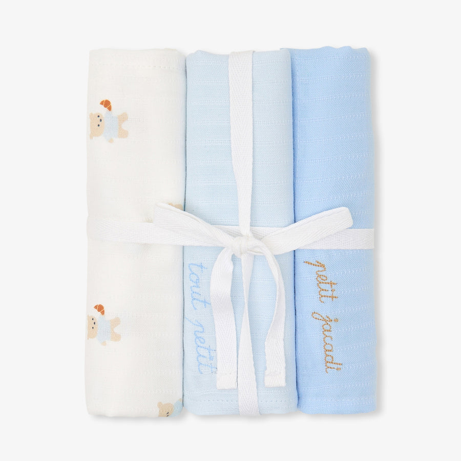 Komplet od 3 pamučne tkanine za povijanje bebe dječaka