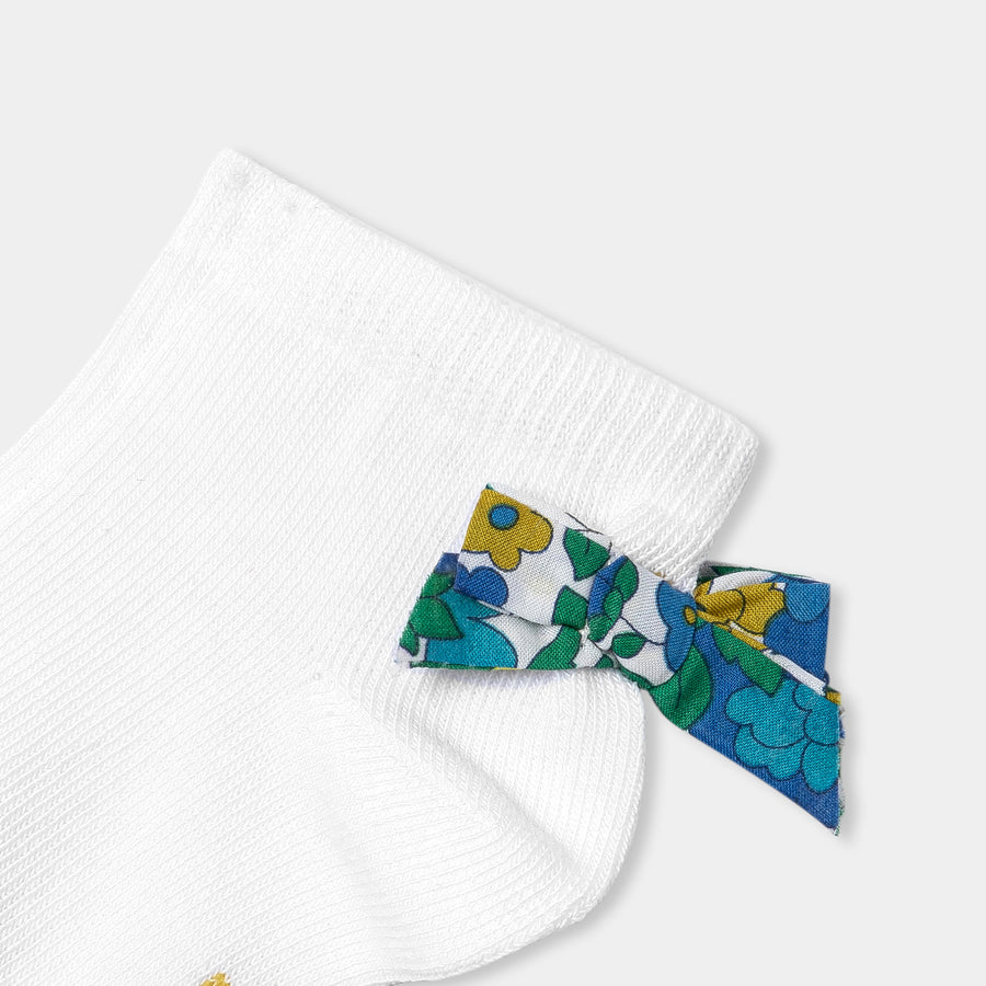 Čarape s mašnom od Liberty tkanine za bebe djevojčice