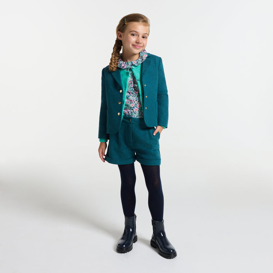 Kratke hlače s uzorkom riblje kosti za djevojčice