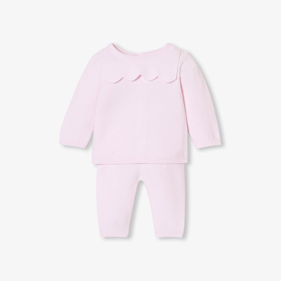 Komplet za djevojčice od pamuka u rebrastom bodu