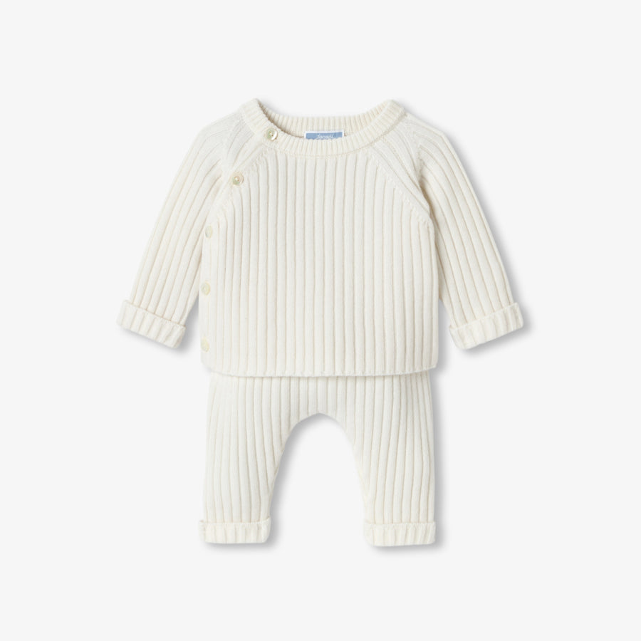 Set za bebe od organskog pamuka u rebrasto pletu — 2 dijela