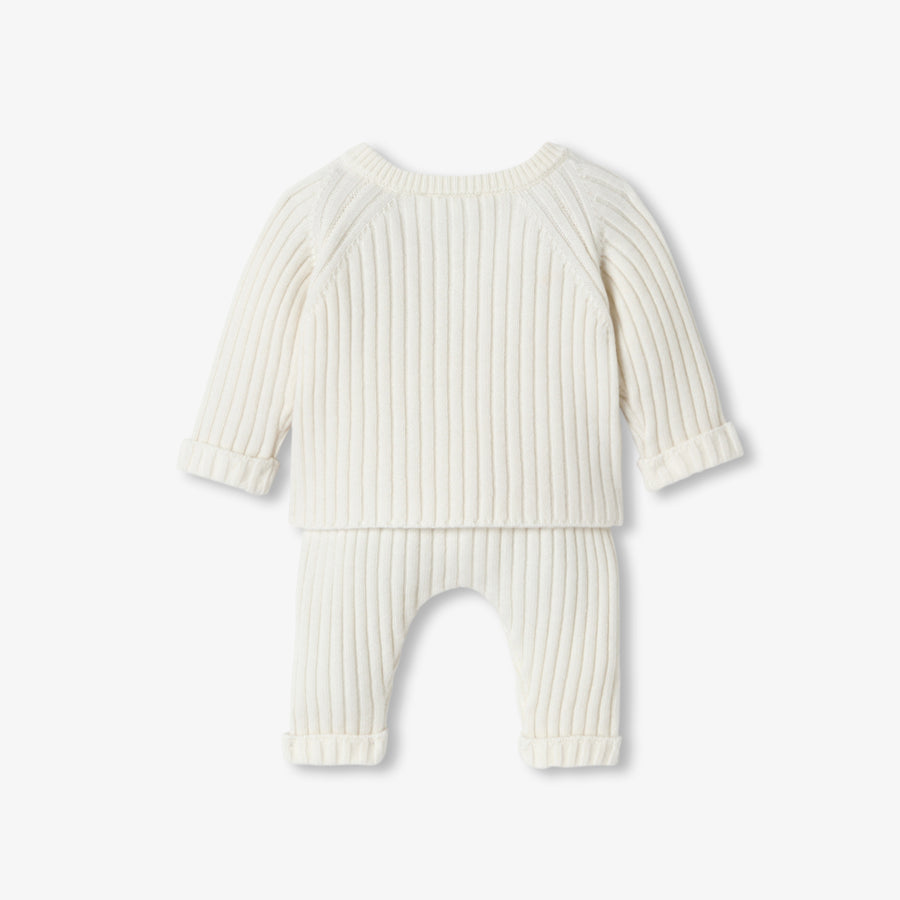 Set za bebe od organskog pamuka u rebrasto pletu — 2 dijela